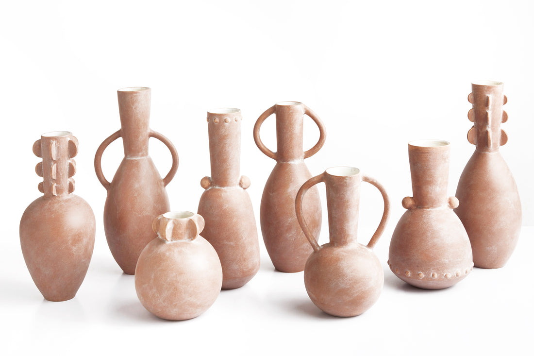 Semi Black Ceramic Vases